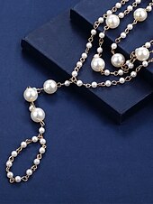 levne Dámský náramek-dámský elegantní náramek na kotník s perlovým řetízkem – bohémský styl, ideální pro plážové, letní a svatební doplňky