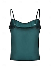 abordables Débardeurs et camisoles femme-Débardeur femme sans manches élégant stylé uni haut régulier à bretelles dos nu bleu marine vert été