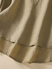 abordables Chemises-Femmes Chemise Chemisier Chemises en coton et lin Couleur Unie Basique Occasionnel manche longue Col ras du cou Hauts Réguliers Quotidien Broderie Blanche Rose Claire Fuchsia Vert Été Printemps