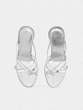 abordables Sandales de Robe-sandales plates métalliques dorées avec talon sculpté - chaussures de déclaration uniques pour femmes