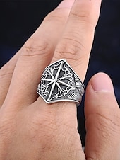 billige Menns smykker-kompassringer i vikingstil for menn – retro smykker i rustfritt stål for cosplay, daglig bruk og gaver