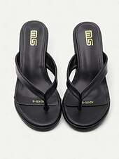 baratos Sandálias de Férias-sandálias femininas nude com saltos esculpidos da moda – sapatos confortáveis para ocasiões casuais e chiques