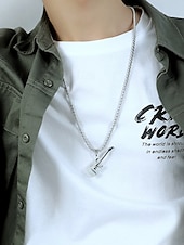 abordables Joyas para hombres-Collar con colgante de guitarra para hombre: joyería de estilo rock de acero inoxidable dorado y plateado para amantes de la música y ocasiones especiales.