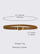 levne Dámský pásek-kožený pásek pro ženy – slim fit, klasická zlatá spona, nastavitelný, ideální pro běžné nošení i do práce