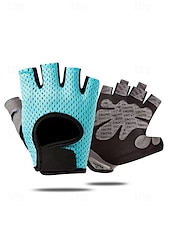 abordables Guantes de hombre-Guantes de ciclismo transpirables de medio dedo con agarre antideslizante: guantes deportivos ligeros y acolchados para hombres y mujeres, perfectos para andar en bicicleta, hacer ejercicio en el gimnasio y actividades al aire libre.