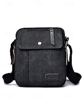 tanie Torby męskie-męska płócienna torba typu crossbody – wielokieszeniowa, vintage&#039;owa, z regulowanym paskiem, idealna do podróży, pracy lub codziennego użytku, kolor czarny khaki, kawa