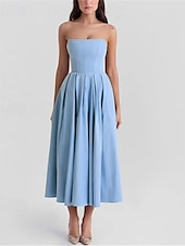 cheap Little White Dresses-Little White Dresses Boho Wedding Dresses A-Line Sweetheart Sleeveless Tea Length Jersey Bridal Suits Bridal Gowns With Pleats Solid Color