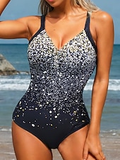 billiga One-piece-baddräkter-Dam Badkläder En bit Monokini Baddräkter Vanligt Baddräkt Magkontroll Ensfärgat Nyans Axelband Semester Standkläder Baddräkter