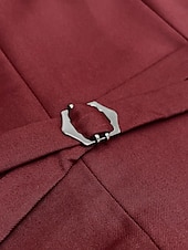 economico Abiti formali-Completi da matrimonio da uomo Completi business di ritorno a casa Borgogna Blu navy Moda Formale a tinta unita Fit standard 3 Pezzi Monopetto Due bottoni