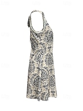 preiswerte Ausgefallene Kleider-Damen Minikleid Casual kleid Sommerkleid Boho-Kleid Elegant Hawaiianisch Stilvoll Urlaub Täglich Verabredung Regular Fit Blumen Ärmellos Halfterhals Khaki Sommer