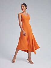 cheap Chiffon Dress-Asymmetric Sweetheart Neckline Dress