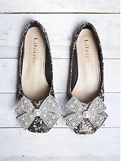 cheap Mother of Bride/Groom-Mother of the Bride Block Heel Dress Pumps, Rhinestone Bow Pearl Accent Wedding Guest Heels for Ceremony &amp; Reception, Black