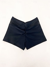 billige Bikinitruser-Dame Badetøy Stretchy boksershorts Badedrakt Høy Midje Ferie Strand Klær Helfarge Ermeløs Badedrakter
