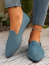 preiswerte Ballerinas für Damen-rosafarbene Slipper aus Strick für Damen mit atmungsaktivem Design – leicht und bequem für die Freizeit, die Arbeit und auf Reisen