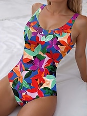 cheap One-piece swimsuits-Women&#039;s Swimsuits One Piece Monokini Swimsuit Backless Tummy Control High Waist Slim Vacation Beach Wear Ombre U Neck Sleeveless Bathing Suits