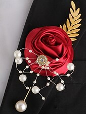 billiga Brudbuketter-Bröllops handledsblommor boutonnierer bröllop  speciellt tillfälle  event  fest tyger blomstilar