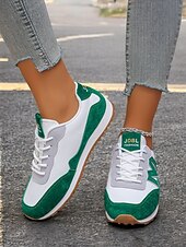 cheap Women&#039;s Sneakers-Women&#039;s Royal Blue Retro Lace-Up Sneakers with Faux Suede Accents – Lightweight Casual Shoes for Everyday Wear and Outdoor Activities