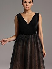 preiswerte Ballkleid-Meerjungfrau/Trompete Ballkleider schwarzes Kleid Abendkleid Party Ballkleid Knöchellang ärmellos V-Ausschnitt Spitze rückenfrei mit Überrock Stickerei 2025