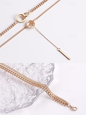 voordelige Dames ketting-gelaagde zilveren ketting met cirkel- en staafhanger, minimalistische statement sieraden voor vrouwen, perfect voor feestjes, dates en dagelijks gebruik