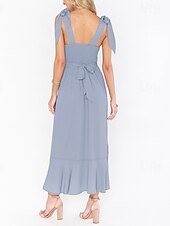cheap White Graduation Dresses-Women&#039;s Long Dress Maxi Dress Graduation Dress A Line Dress Summer Dress Cami Dress Elegant Stylish Vacation Daily Date Regular Fit Plain Sleeveless Square Neck Black White Light Green Pink Summer