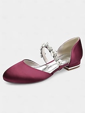 abordables Semi-formel-chaussures de mariage fermées en satin blanc avec bride à la cheville en strass - mariée pour occasions spéciales