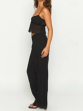 abordables Robes décontractées blanches-Femme Robe Ensemble Robe casual Jupe Ensemble Robe à enfiler Elégant Mode Plein Dos Nu Robe Maxi Sans Manches Col Carré Extérieur Rendez-vous Noir Blanche Jaune Eté Standard