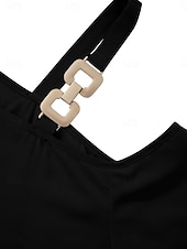 preiswerte Damen Einfache Oberteile-Damen Hemd Bluse Glatt Stilvoll Brautkleider schlicht 3/4 Ärmel kalte Schulter Normale Oberteile Täglich Patchwork Schwarz Blau Sommer Frühling