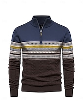cheap Men&#039;s Golf Clothing-Men&#039;s Sweater White Dark Navy Navy Blue Long Sleeve Top Golf Attire Clothes Outfits Wear Apparel