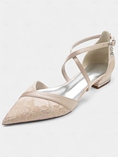 abordables Occasionnel-chaussures à talons bas en satin bleu marine avec brides croisées et superposition de dentelle pour événements formels et mariages pour femmes