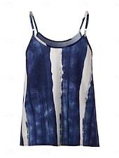voordelige Damestanktops &amp; hemdjes-Dames Camisole Tanktop Tie Dye Stijlvol Casual Mouwloos Schouderband Reguliere Tops Dagelijkse Rugloze Print Geel Marineblauw Lichtgrijs Zomer