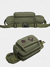 levne Pánské tašky-pánská odolná plátěná crossbody kabelka s více kapsami – ležérní outdoorová taška přes rameno pro cestování, turistiku a každodenní použití černá armádní zelená hnědá