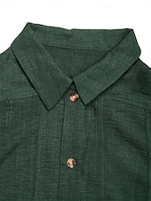 ieftine proiectează rochii din bumbac și in-Pentru femei Rochie Lunga Rochie Maxi Rochii inspirate din in Rochii Tip Cămașă Rochie casual Elegant Stilat Casual Vacanță Petrecere Muncă Fit regulat Simplu Manșon scurt Guler Cămașă Verde Militar