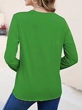 halpa St Patrick&amp;#39;s T-paidat-Pyhän Patrickin päivän naisten t-paita apila vapaa-ajalle pitkähihaisella pyöreällä kauluksella tavalliset paidat päivittäinen printti vihreä kevät syksy