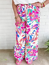 economico gamba larga e vita alta-Per donna Sfacciato Chino Di tendenza Streetwear Lunghezza intera Vita alta Pop art A cordoncino comodo Morbido Comodo Anelastico Esterno Strada Rosa Primavera Autunno Standard