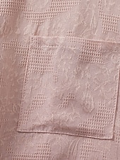 abordables Chemises-Femmes Chemise Chemisier Chemises en coton et lin Couleur Unie Basique Occasionnel Manche 3/4 Col ras du cou Hauts Réguliers Quotidien Boutons Rose Claire Bleu Été