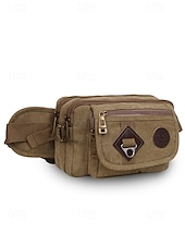 levne Pánské tašky-pánská odolná plátěná crossbody kabelka s více kapsami – ležérní outdoorová taška přes rameno pro cestování, turistiku a každodenní použití černá armádní zelená hnědá