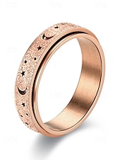 economico Gioielli da uomo-anello spinner da uomo con design a luna e stelle – regolabile, in acciaio inossidabile e che cambia colore, ideale per alleviare lo stress e per l&#039;abbigliamento casual