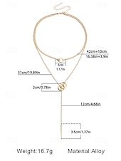 voordelige Dames ketting-gelaagde zilveren ketting met cirkel- en staafhanger, minimalistische statement sieraden voor vrouwen, perfect voor feestjes, dates en dagelijks gebruik