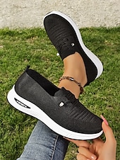 ieftine Adidași de Damă-adidași de damă gri din tricot cu talpă cu pernă de aer – pantofi ușori și respirabili pentru mers, călătorii și ținute casual