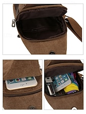 billige Herrevesker-slyngeveske i lerret for menn - slitesterk crossbody skulderryggsekk med glidelåslommer, uformell stil for reiser, fotturer og daglig bruk svart armygrønn blå