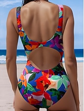 cheap One-piece swimsuits-Women&#039;s Swimsuits One Piece Monokini Swimsuit Backless Tummy Control High Waist Slim Vacation Beach Wear Ombre U Neck Sleeveless Bathing Suits