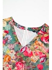 tanie kwiatowa sukienka-Kobieta Maxi Sukienka Sukienka Letnia Sukienka Shift Sukienka A-Line Moda Uliczna Nowoczesna Opadające Ramię Na Zewnątrz Wczasy Codzienna Regularny Krój Kwiatowy Ditsy Krótki Rękaw V Dekolt Żółty