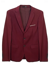 economico Abiti formali-Completi da matrimonio da uomo Completi business di ritorno a casa Borgogna Blu navy Moda Formale a tinta unita Fit standard 3 Pezzi Monopetto Due bottoni