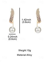 economico Orecchino da donna-eleganti orecchini di perle placcati oro con dettagli in cristallo – eleganti orecchini pendenti per donna, perfetti per matrimoni, eventi serali e occasioni formali