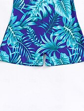 billiga One-piece-baddräkter-Dam Badkläder En bit Monokini Baddräkt Öppen rygg Magkontroll Hög midja Smal Semester Standkläder Löv V-hals Ärmlös Baddräkter