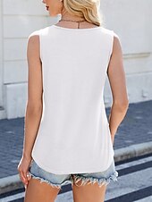 economico Serbatoio Semplice-Top Cami da Donna a Colore Unito Basic Casual Senza Maniche con Spalline Regolari Quotidiani Arricciato Nero Bianco Rosa Verde Estate