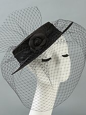 billige Fascinators-Headdress Sinamay Veil Hat Wedding Elegant Vintage Cute With Cap Headpiece Headwear Fascinators Race Day Dress