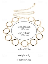 abordables Cinturón de mujer-Cinturón circular de cadena dorada para mujer: joyería de moda para ropa de playa, fiestas y conjuntos de verano
