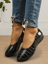 ieftine Pantofi Joși de Damă-pantofi dama din piele lacuita cu model crocodil – pantofi eleganti si confortabili pentru tinuta de birou si ocazii formale