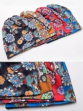 baratos Chapéus Femininos-gorro feminino com estampa floral – leve, macio e respirável para uso casual e atividades ao ar livre